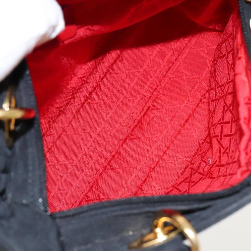 Christian Dior Canage Hand Bag Nylon Black Gold Auth yk15712 - Picture 12 of 16